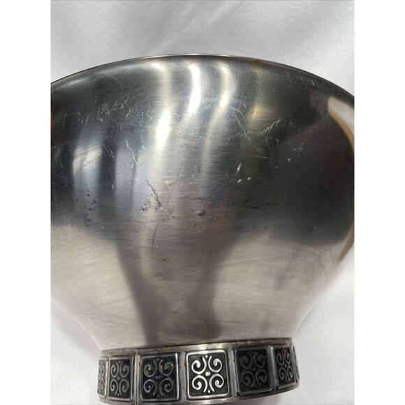 Vtg Mid Century Rogers Insilco Fashion Stainless Salad Serving Bowl 11" Large - Picture 9 of 14